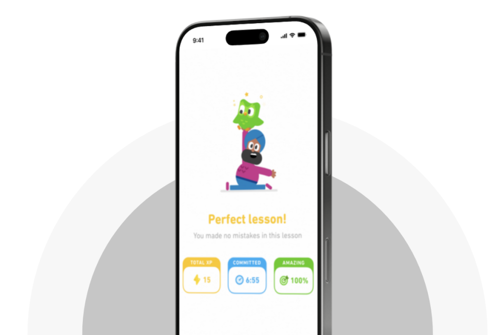 Duolingo Lesson Completed Screen